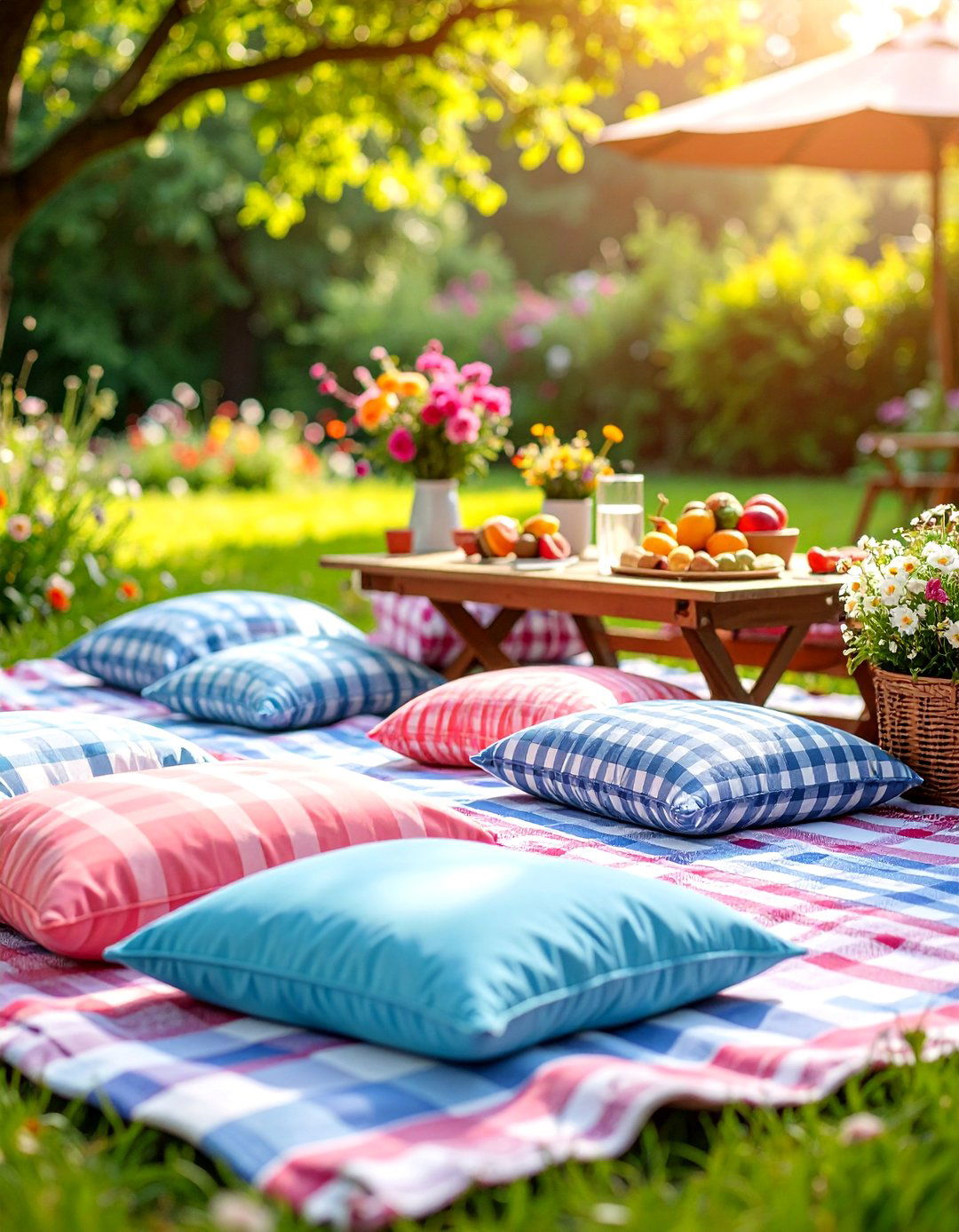 Outdoor Picnic Floor Cushion Set - 25 Floor Seating Ideas