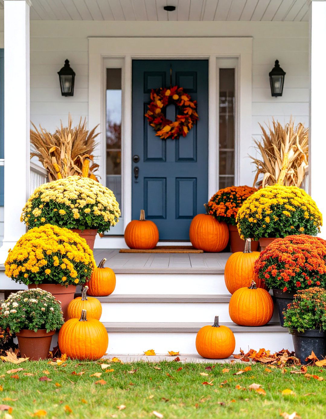 Outdoor Porch and Entryway Styling - 25 Thanksgiving Decor Ideas