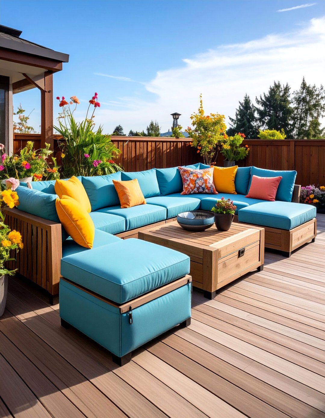 Outdoor Sectional with Storage Ottoman - 25 Outdoor Furniture Ideas
