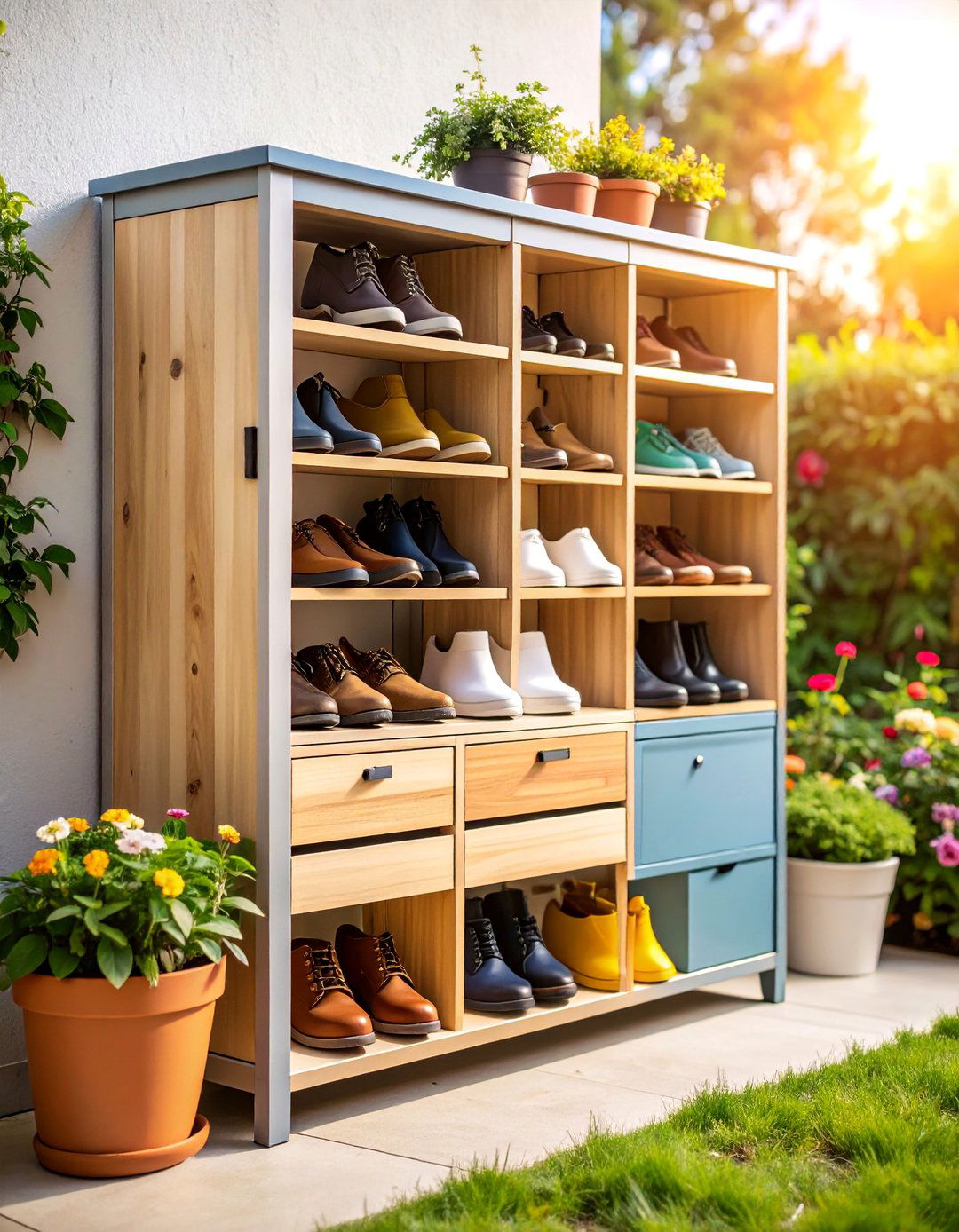 Outdoor Shoe Storage Cabinet with Ventilation - 25 Outdoor Storage Ideas