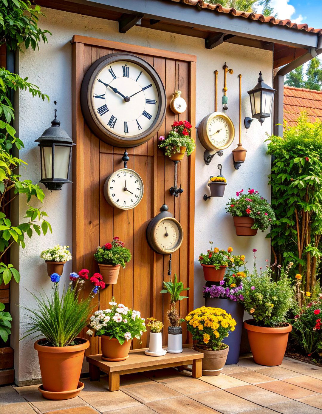 Outdoor Timepiece and Weather Station - 25 Outdoor Wall Decor Ideas