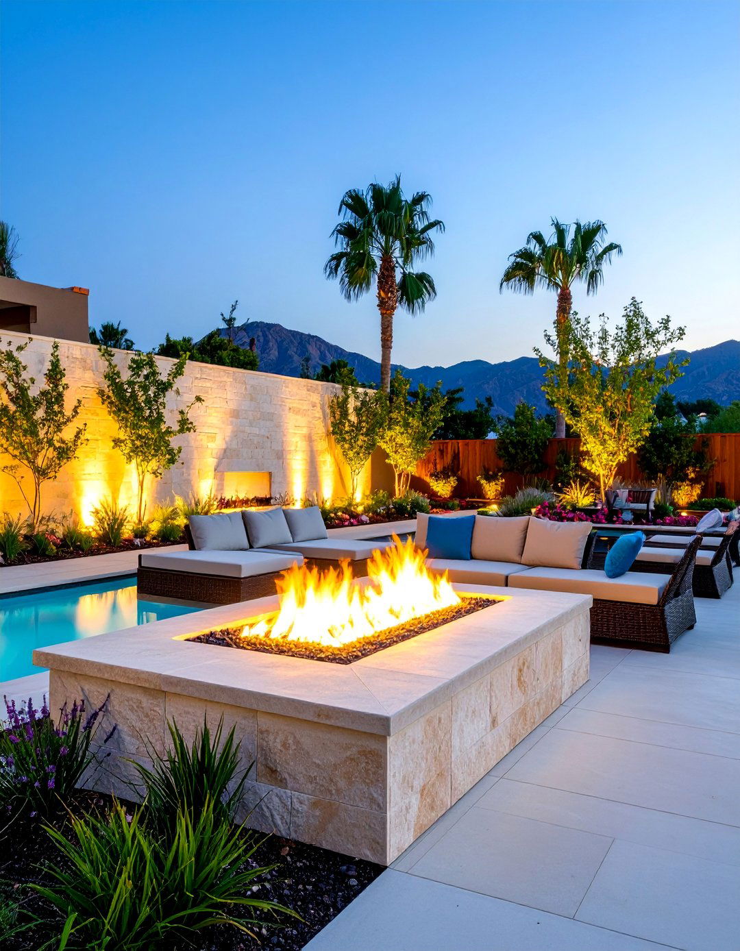 Outdoor Wall Mounted Fire Feature - 25 Outdoor Wall Decor Ideas
