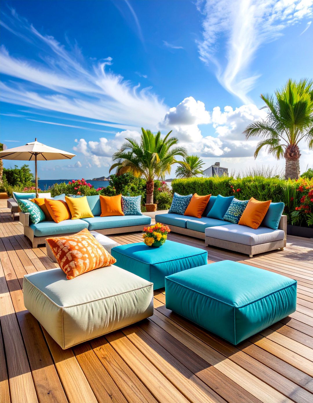 Outdoor Weatherproof Patio Cushions - 25 Floor Seating Ideas