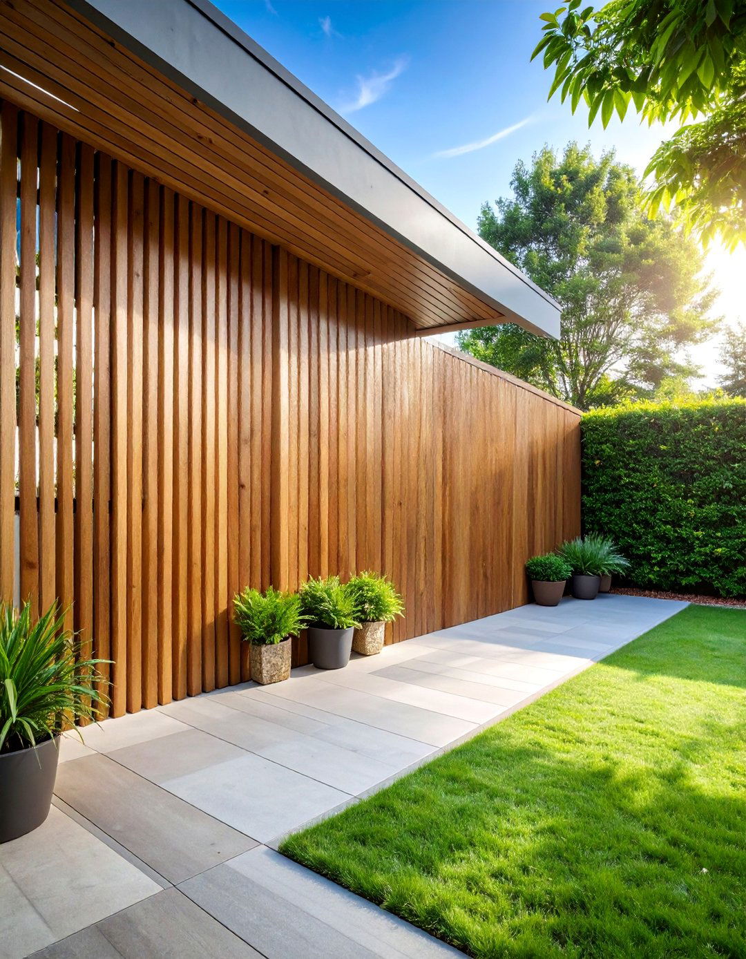 Outdoor Wood Slat Privacy Wall - 25 Wood Slat Accent Wall Ideas