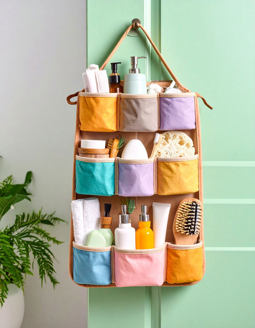 Over Door Hanging Organizer - 25 Small Bathroom Shelving Ideas