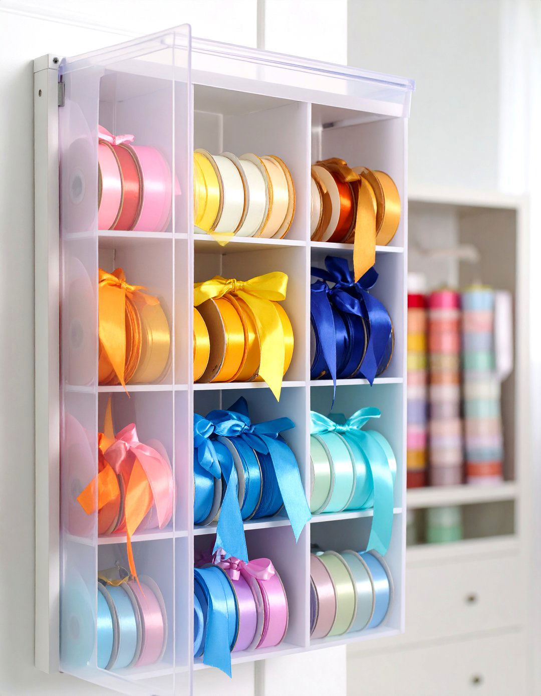 Over Door Shoe Organizer Ribbon Storage - 25 Ribbon Storage Ideas