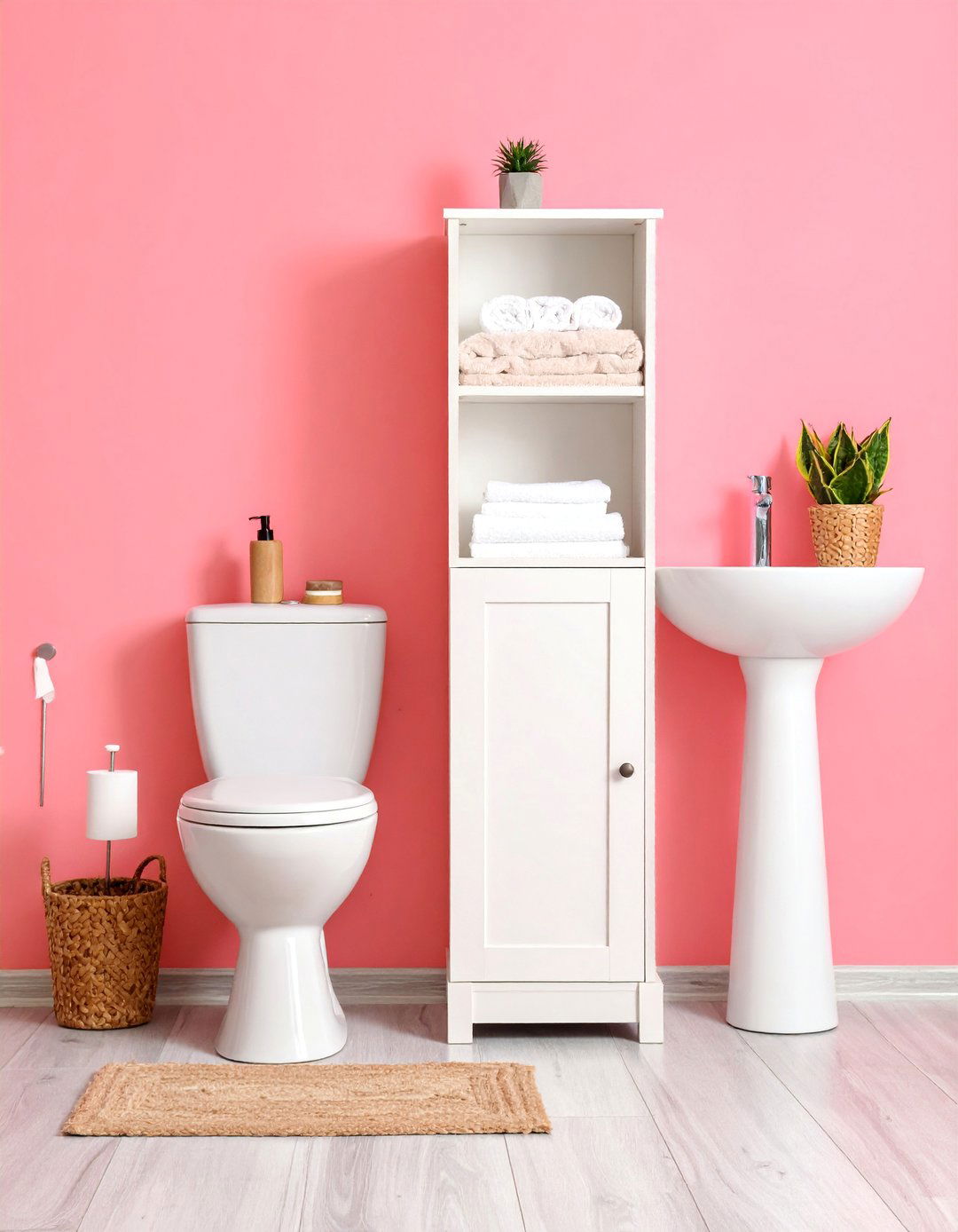 Over Toilet Cabinet Storage - 25 Pedestal Sink Storage Ideas