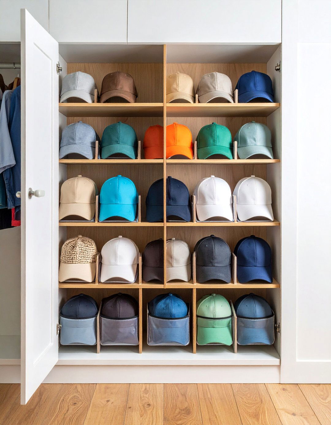 Over the Door Baseball Cap Organizer - 25 Hat Storage Ideas