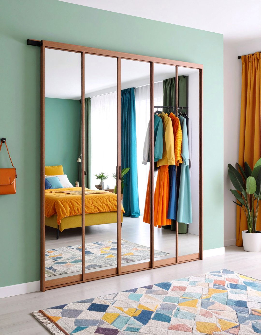 Over the Door Full Length Mirror with Space Saving Design - 25 Bedroom Mirror Ideas
