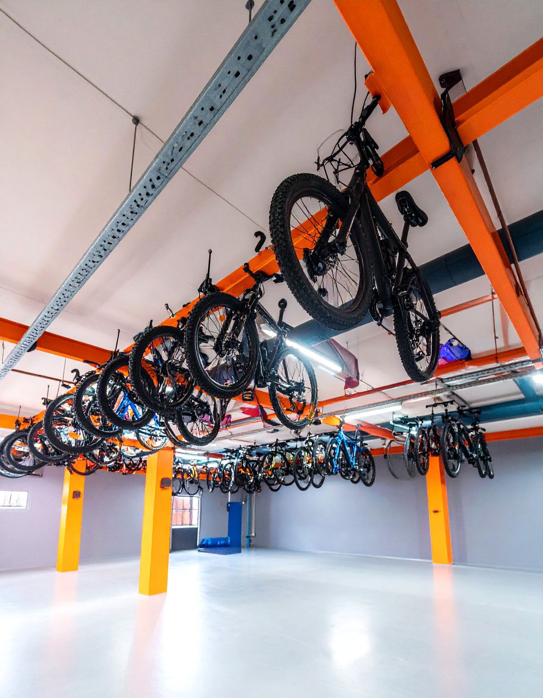 Overhead Garage Ceiling Rails - 25 Garage Bike Storage Ideas