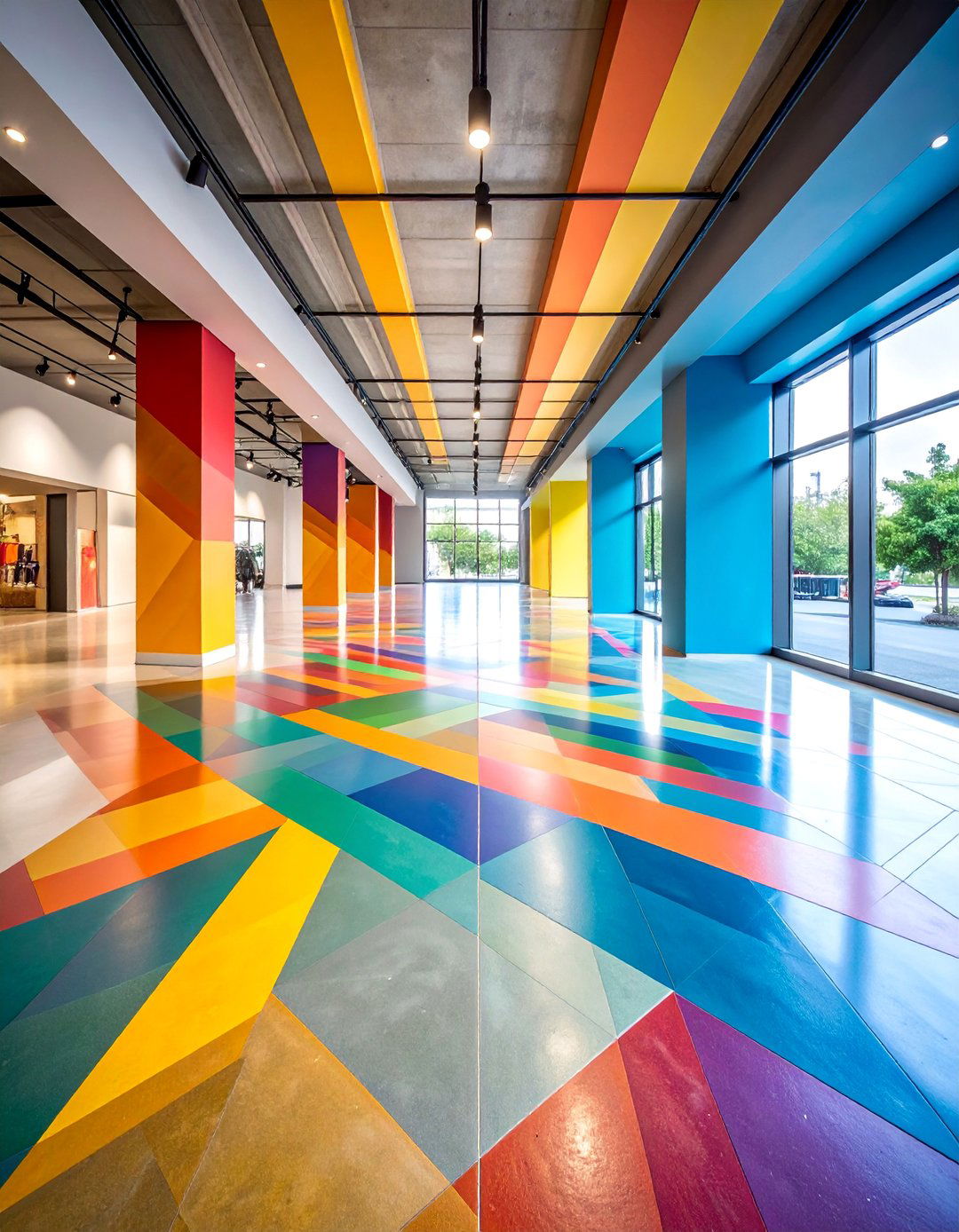 Overlay Stenciled Concrete Design - 25 Types of Concrete Floor Finishes