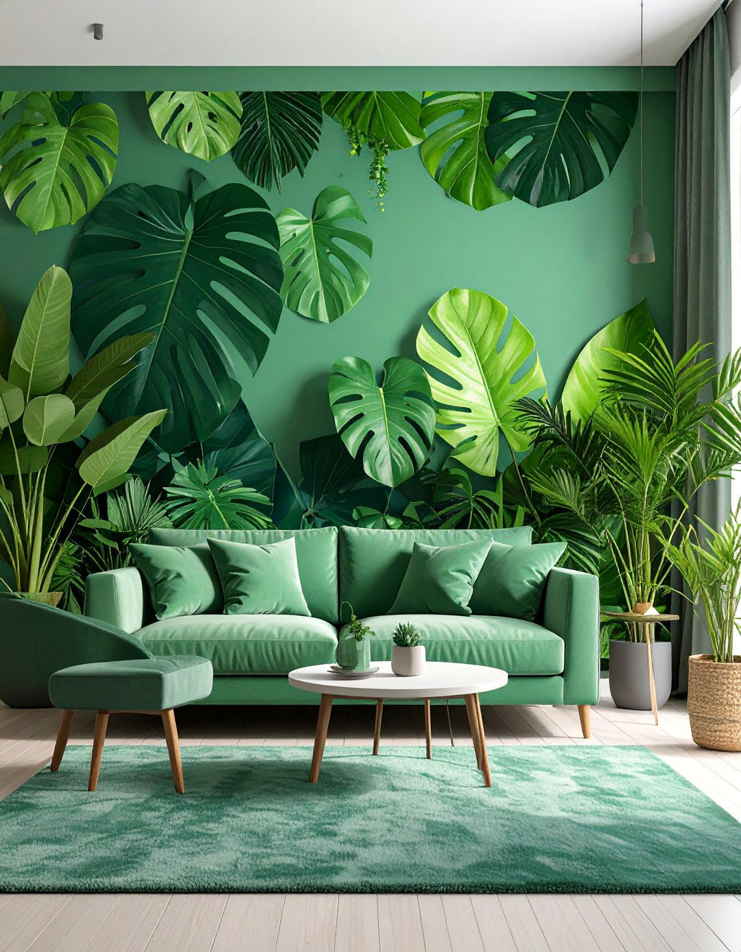 Oversized Leaf Print Nature Wallpaper - 25 Living Room Wallpaper Ideas