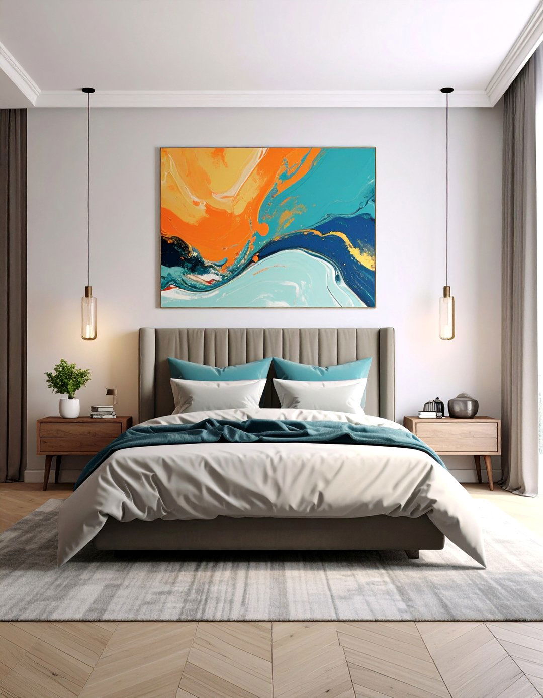 Oversized Statement Art Piece - 25 Bedroom Wall Decor Ideas