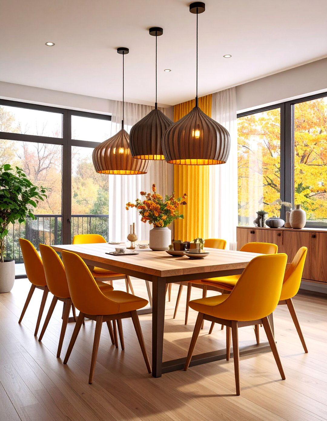 Oversized Statement Pendant Lighting Above Dining Tables - 25 Dining Room Lighting Ideas