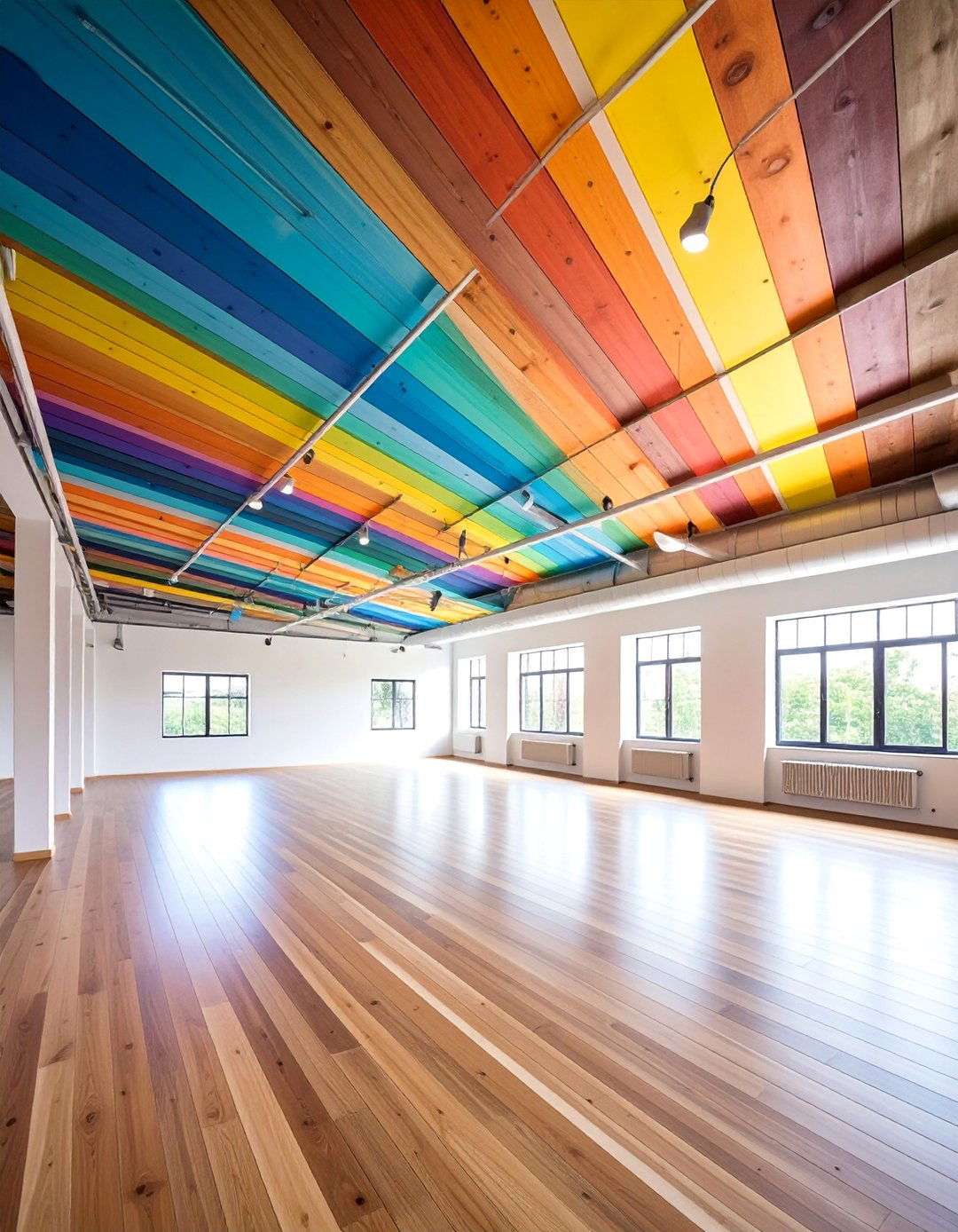 Painted Gradient Wood Plank Ceiling - 25 Wood Plank Ceiling Ideas