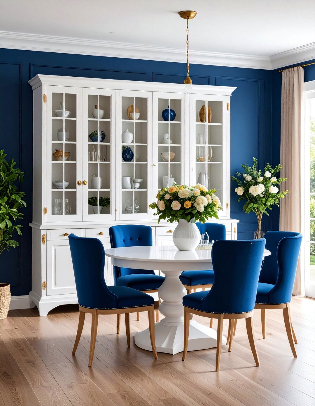 Painted Hutch with Contrasting Interior Colors - 25 Dining Room Hutch Ideas