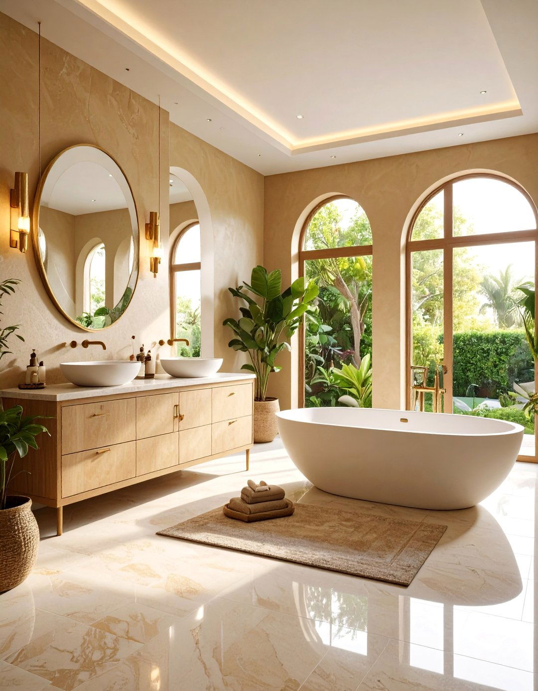 Painted Sands Master Bathroom with Luxury Finishes - 25 Off-white Paint Colors for Room