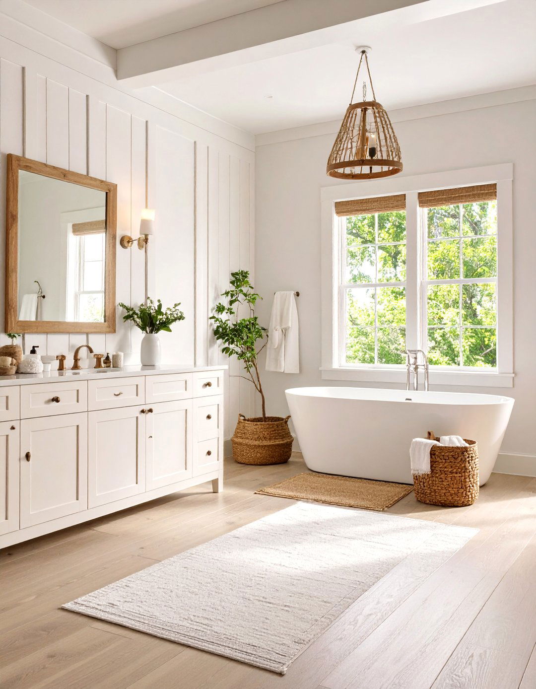Painted Shaker Style Panels - 25 Bathroom Wall Paneling Ideas