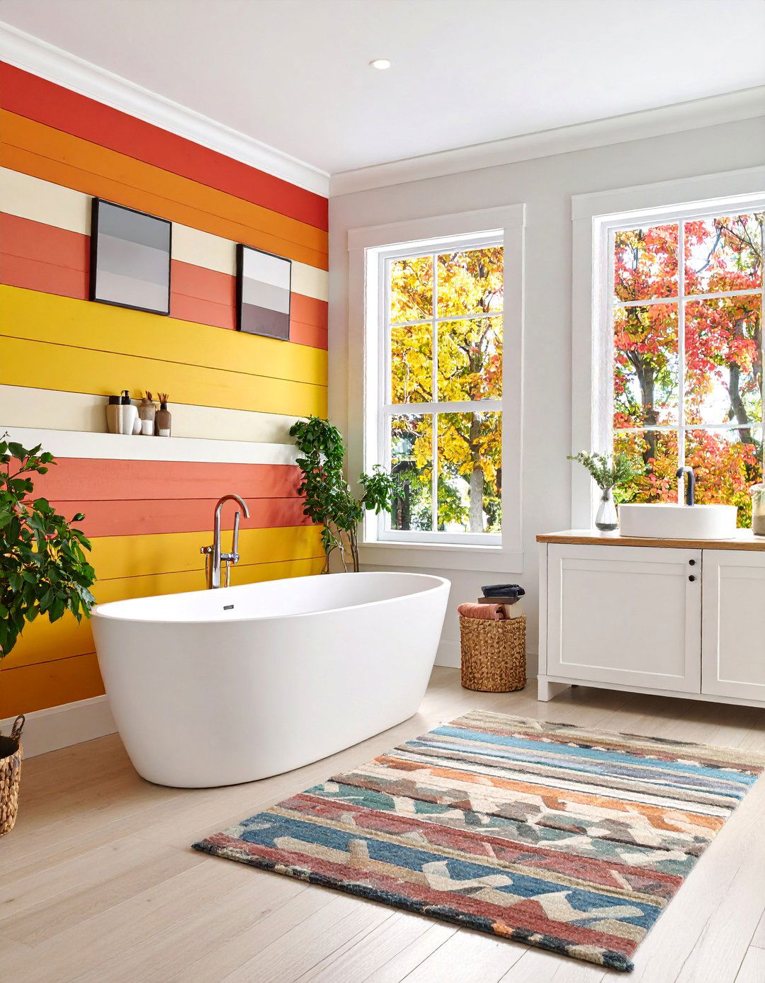 Painted Shiplap in Bold Color for Statement Wall - 25 shiplap bathroom ideas