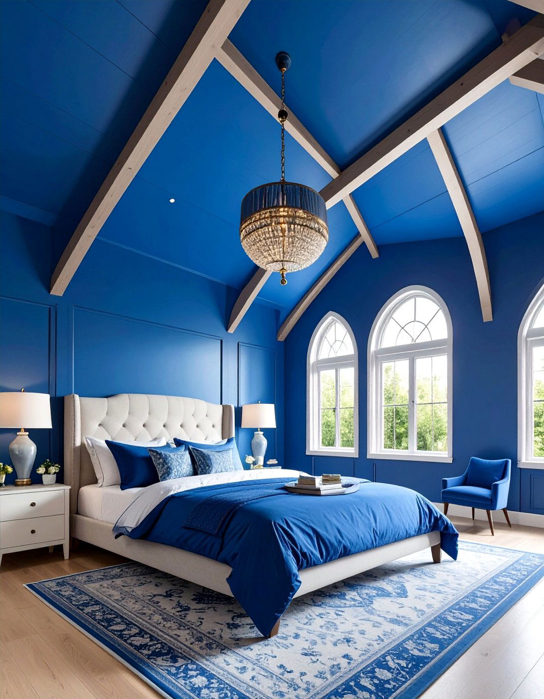 Painted Vaulted Ceiling with Bold Color Statements - 25 Vaulted Ceiling Ideas