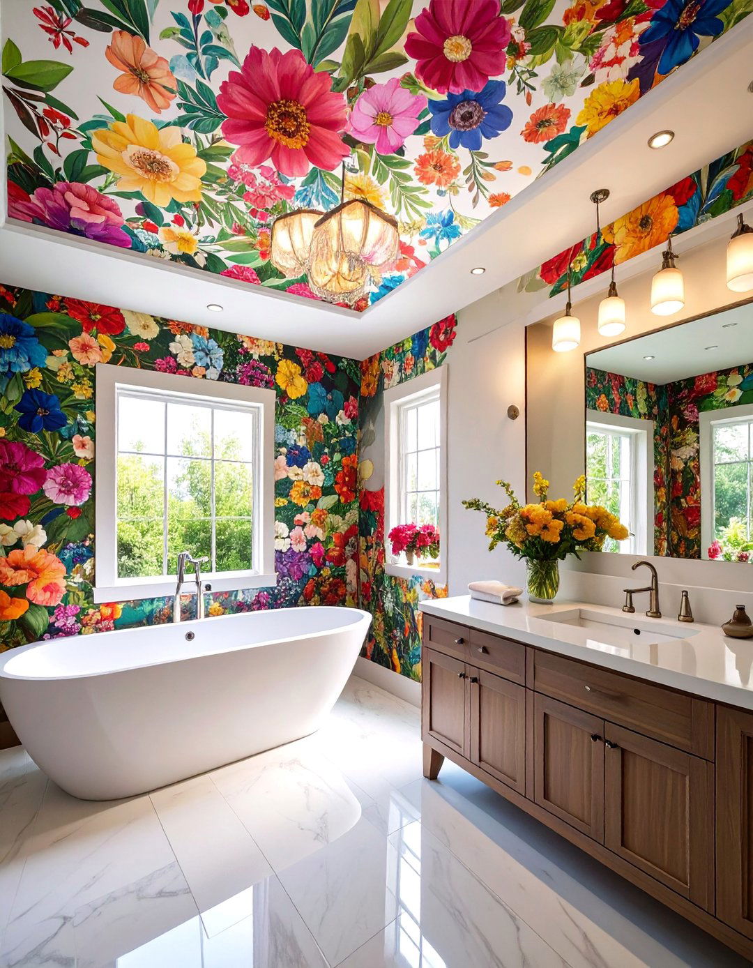 Painted Wallpaper Ceiling Design - 25 Ceiling Trim Ideas