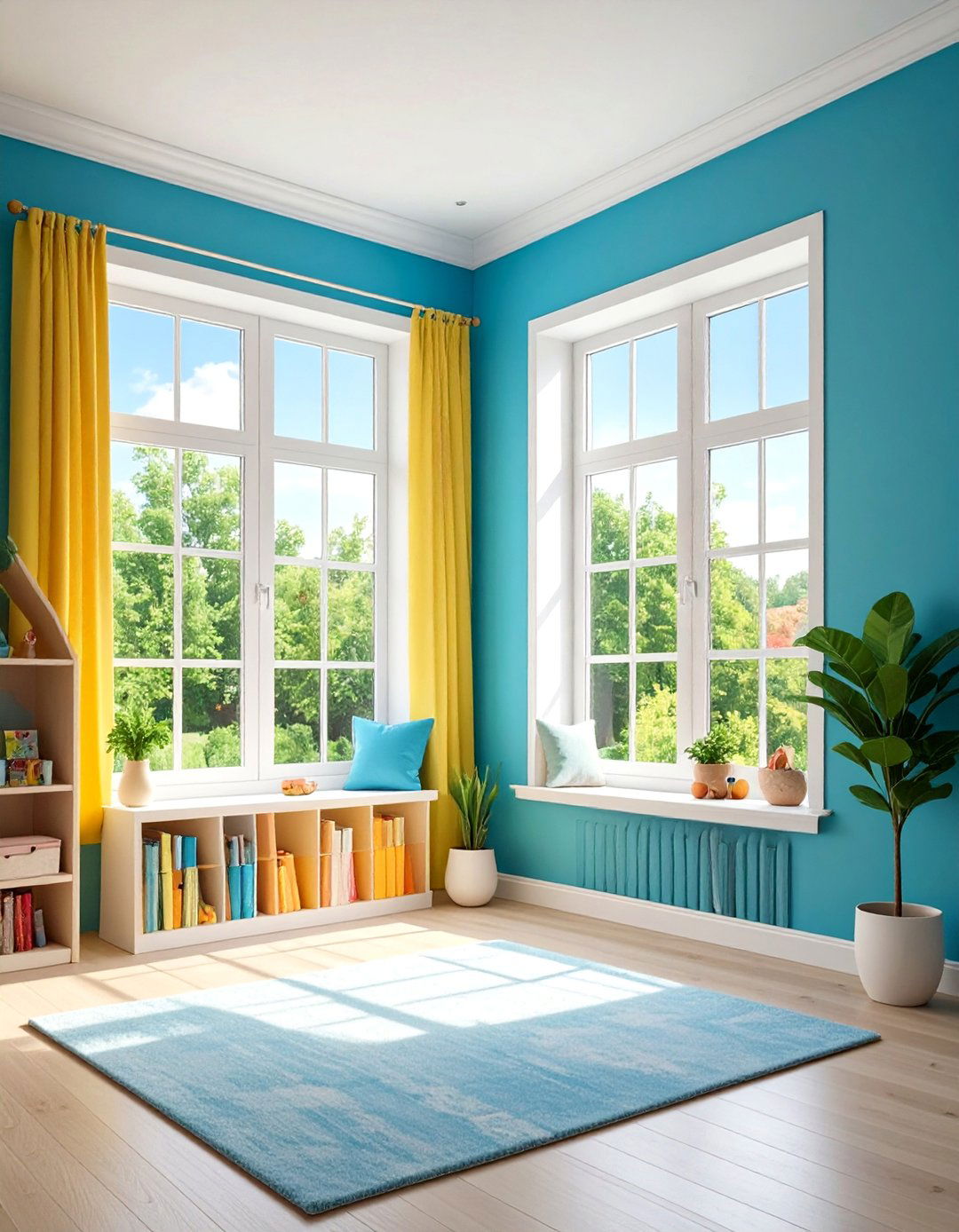 Painted Window Trim with Bold Color Choices - 25 Window Trim Ideas
