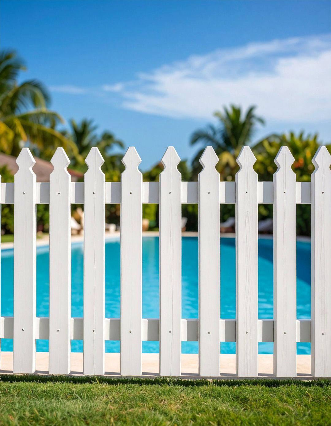 Painted Wood Picket Fence - 25 Pool Fence Ideas
