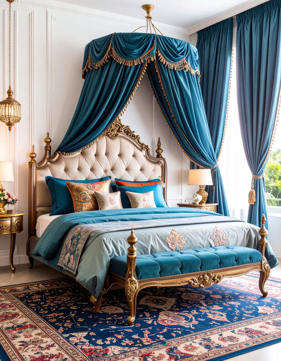 Paisley and Medallion Grandmillennial Bedroom with Rich Patterns - 25 Grandmillennial Style Bedroom Ideas