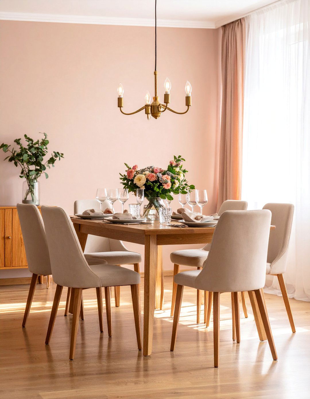 Pale Peach Dining Room Warmth - 25 Calming Paint Colors