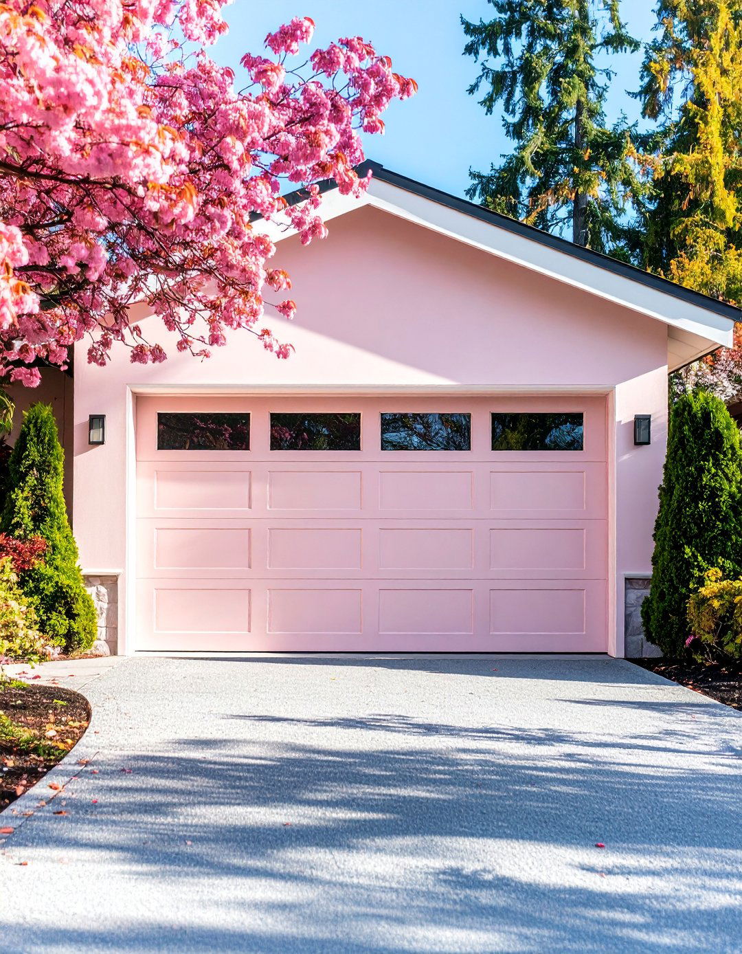 Pale Pink Modern Blush - 25 Garage Door Paint Ideas