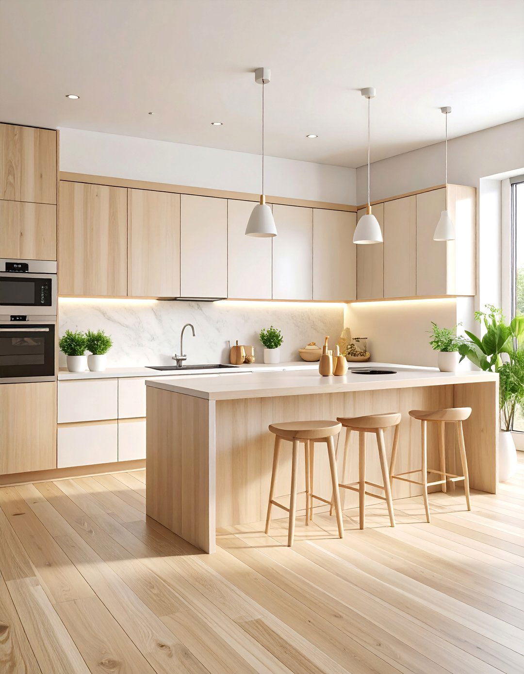 Pale Wood Minimalist Kitchen Design - 25 Kitchens With Butcher Block Countertops