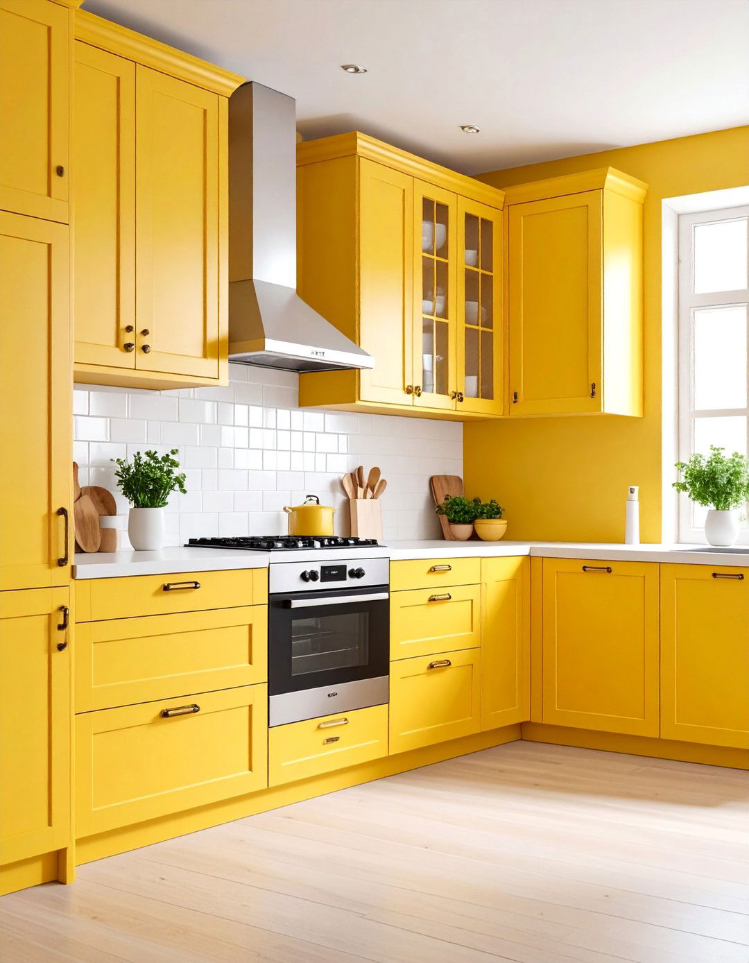 Pale Yellow Galley Kitchen with Efficient Storage Solutions - 25 Pale Yellow Kitchen Ideas
