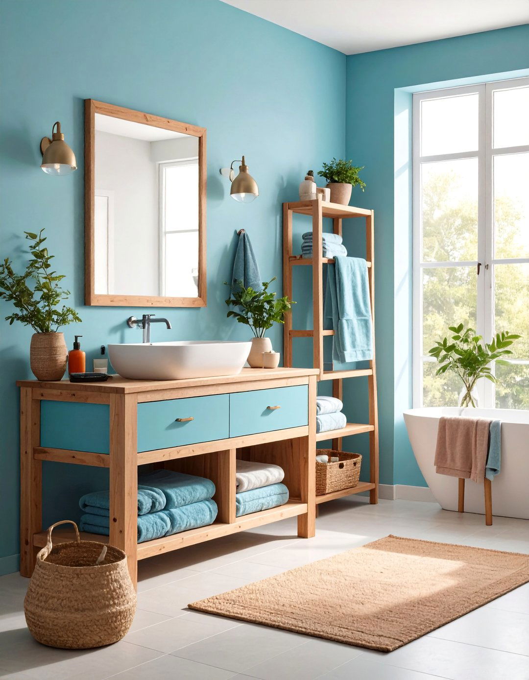 Pallet Bathroom Vanity with Open Storage - 25 Pallet Furniture Ideas