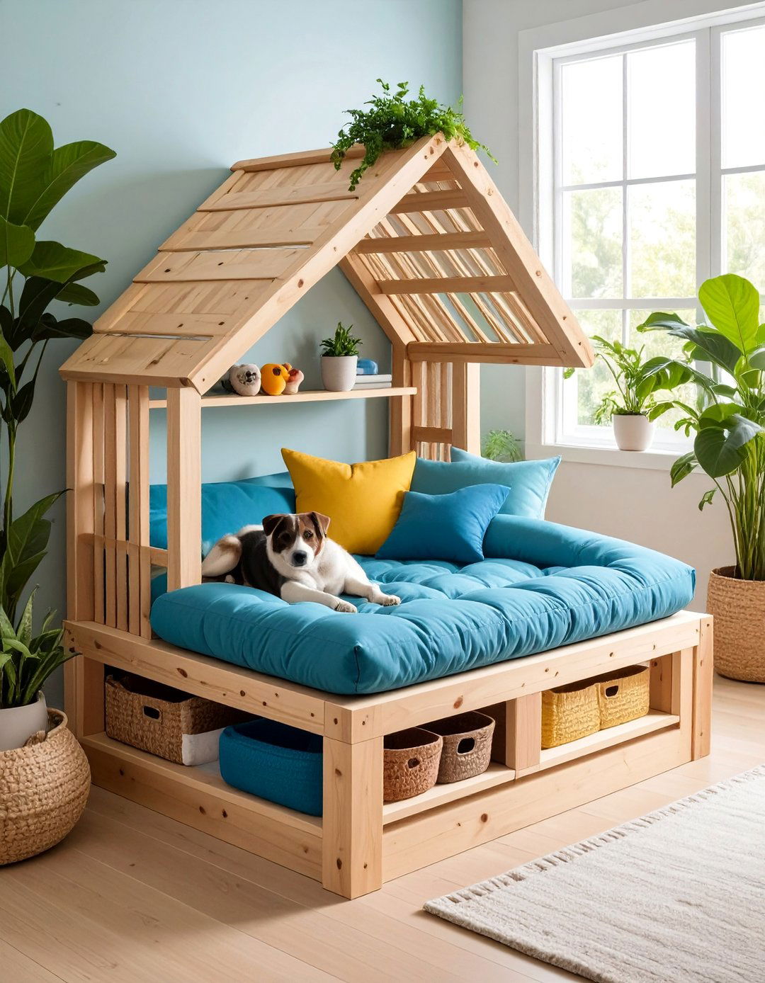 Pallet Pet Bed with Storage - 25 Pallet Furniture Ideas