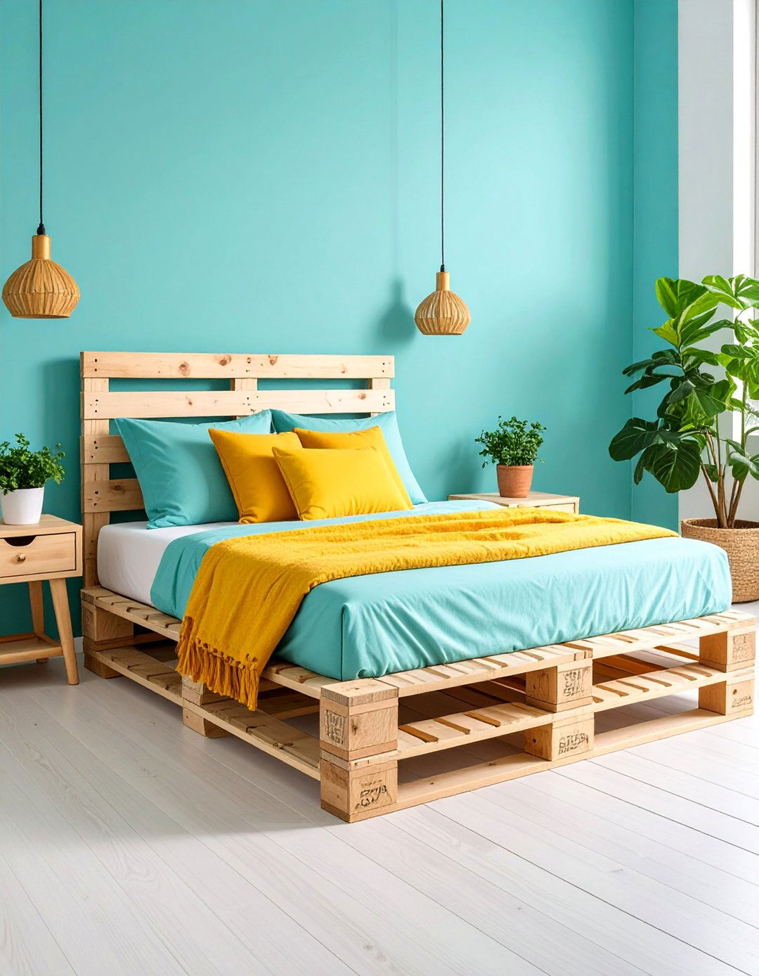Pallet Platform Bed with Built In Storage - 25 Pallet Furniture Ideas