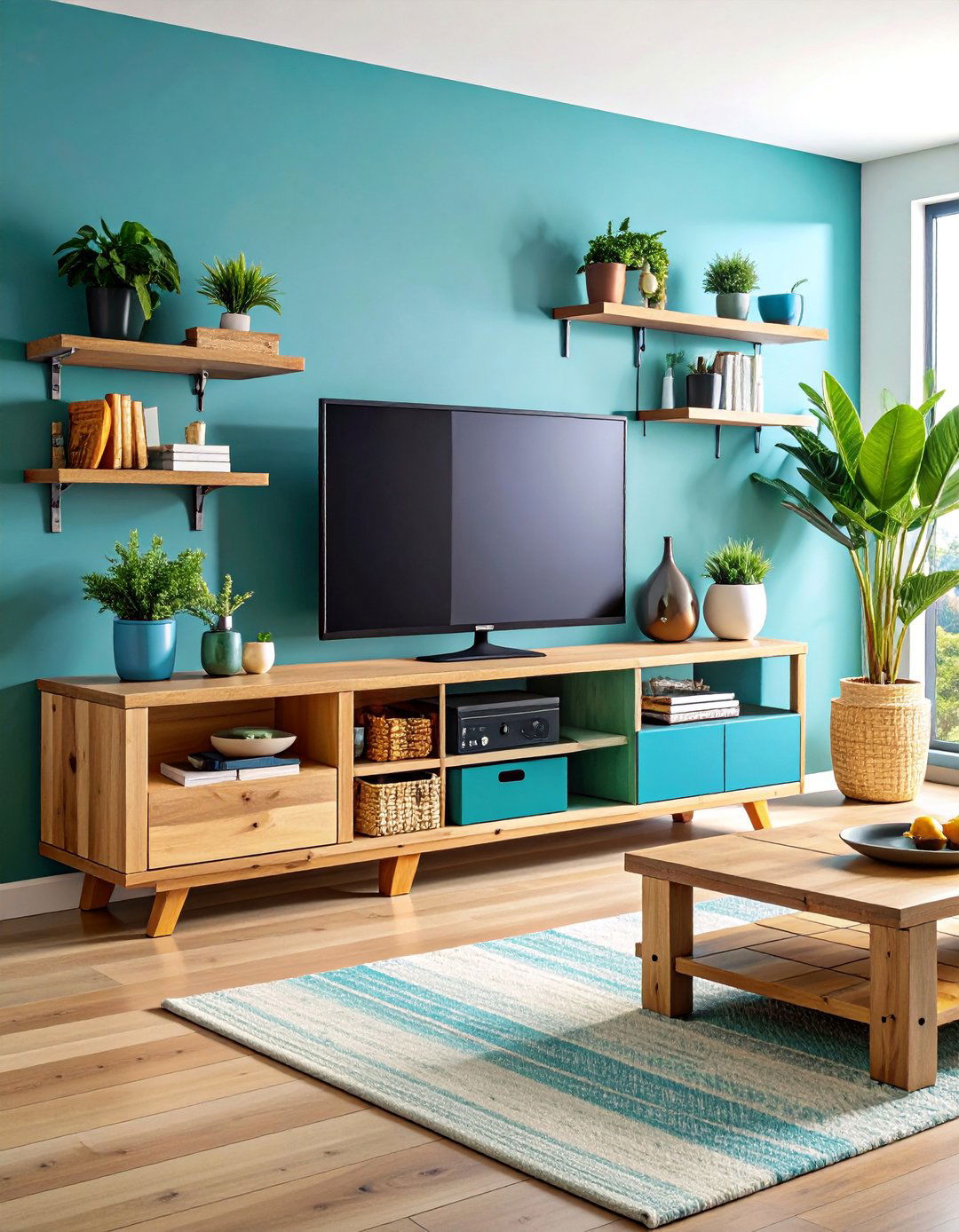 Pallet TV Stand with Cable Management - 25 Pallet Furniture Ideas