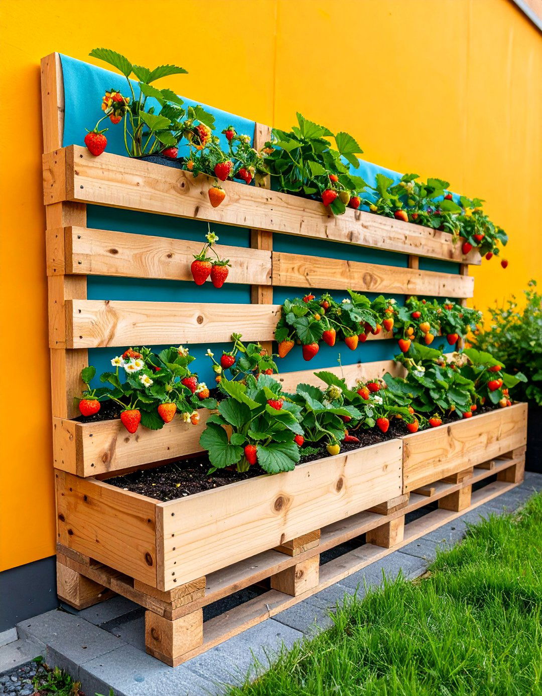 Pallet Wall Strawberry Planter - 25 Strawberry Planter Ideas