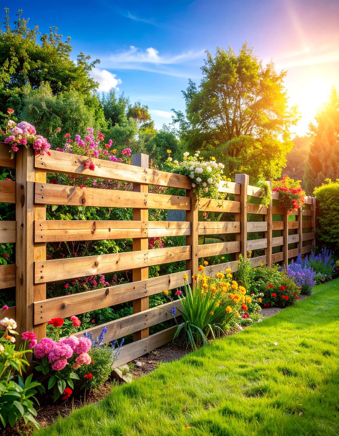 Pallet Wood Vegetable Garden Fence with Rustic Charm - 25 Vegetable Garden Fence Ideas