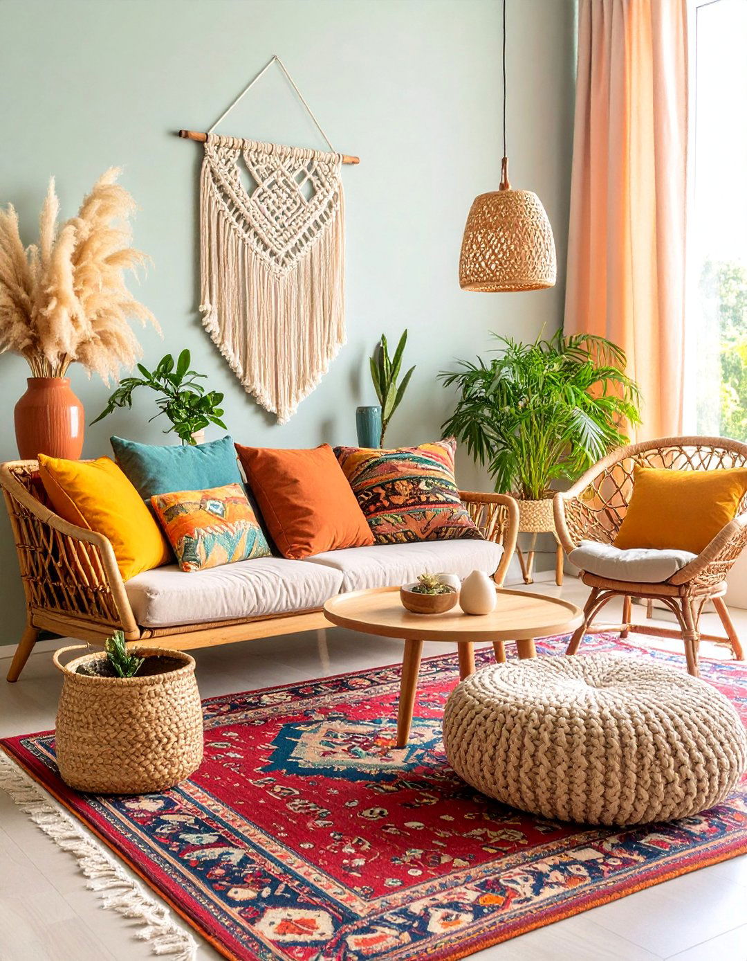 Pampas Grass Boho Living Room - 25 Pampas Grass Decor Ideas