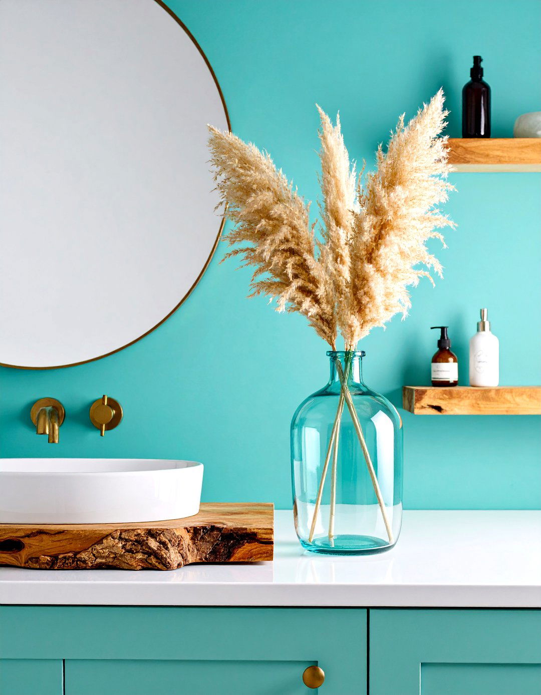 Pampas Grass Coastal Bathroom Styling - 25 Pampas Grass Decor Ideas