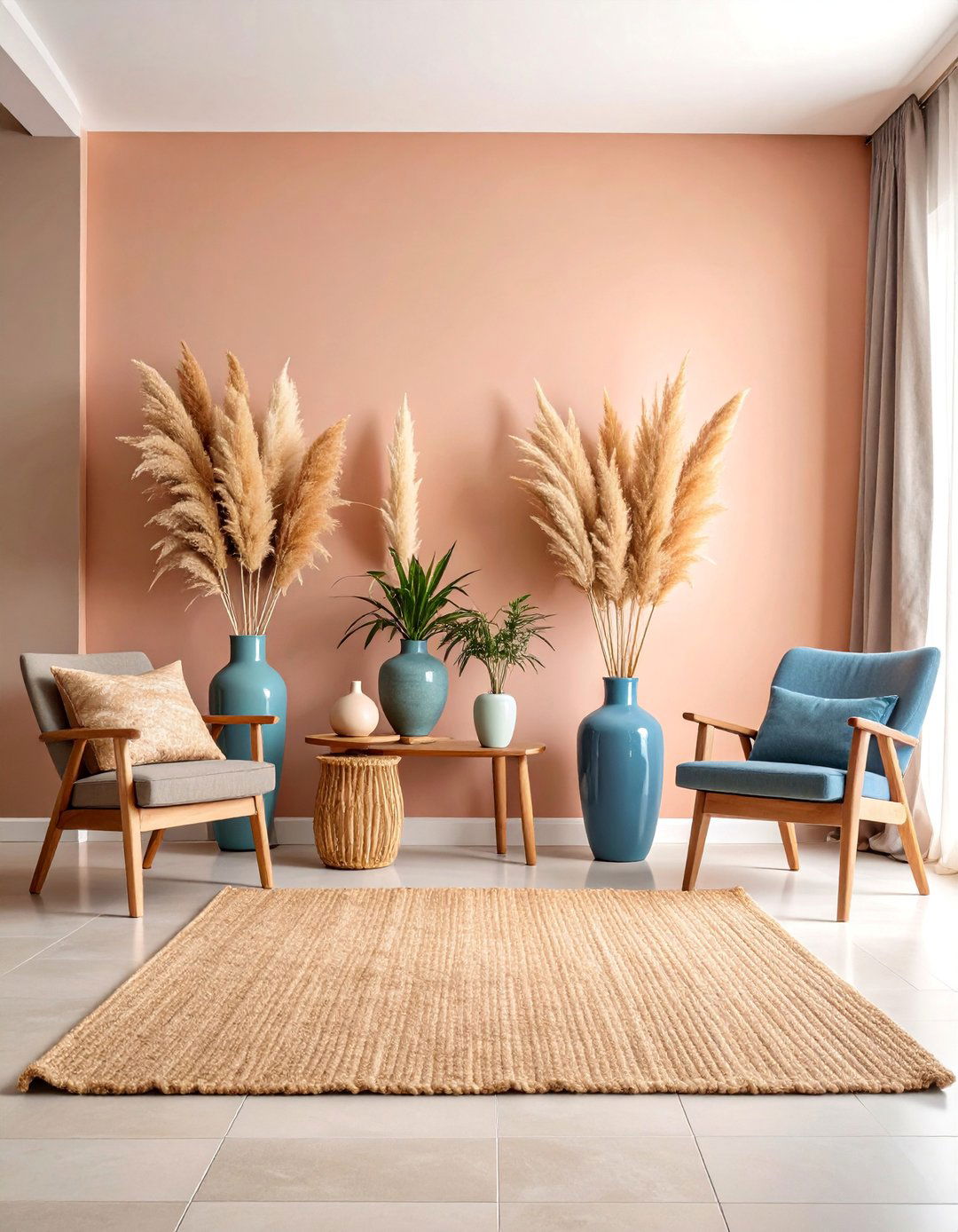 Pampas Grass Minimalist Boho Room - 25 Boho Room Ideas
