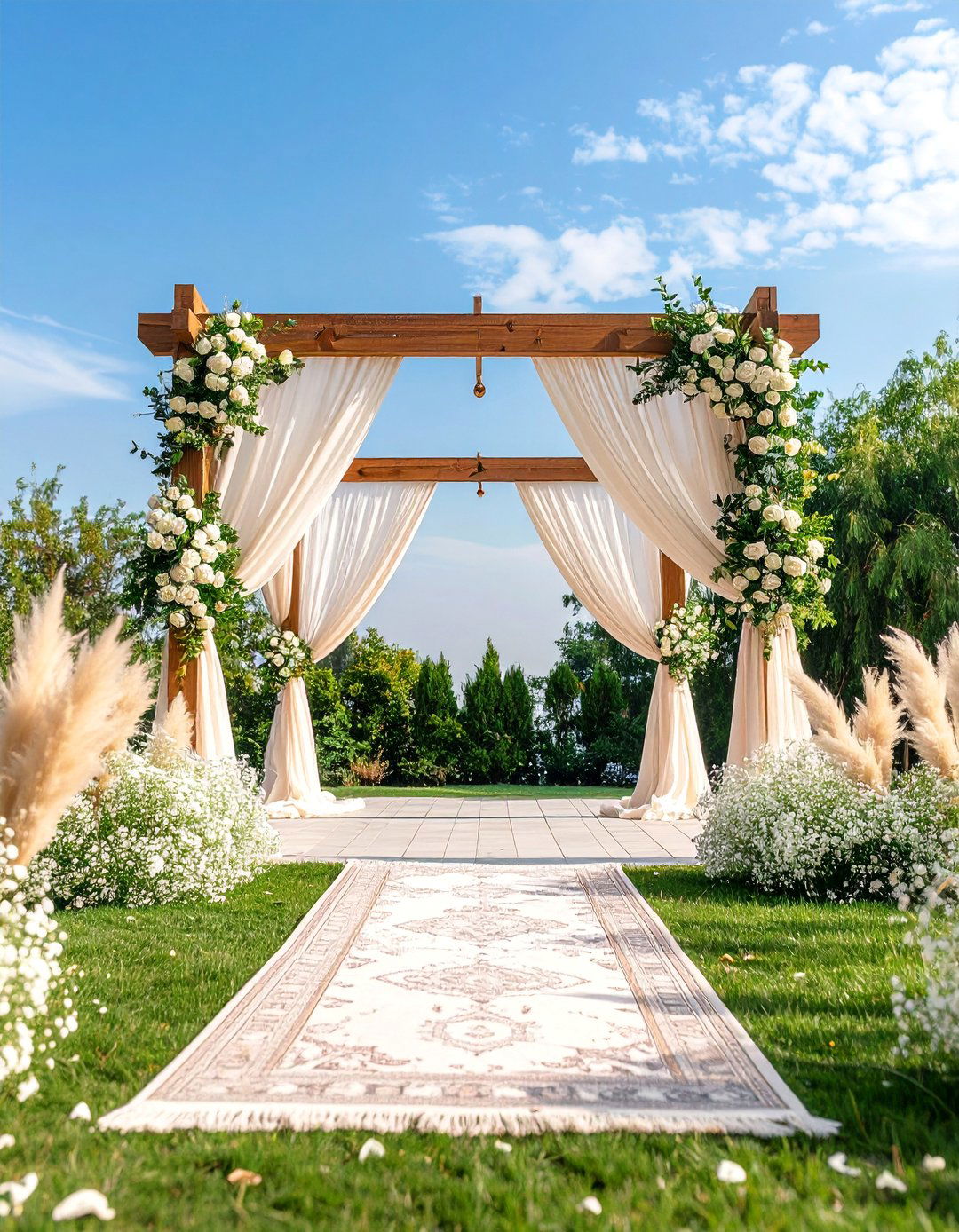 Pampas Grass Wedding Ceremony Arch - 25 Pampas Grass Decor Ideas