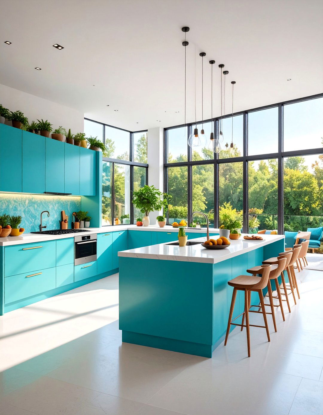 Panoramic Window Kitchen with Natural Light Luxury - 25 Luxury Kitchen Ideas