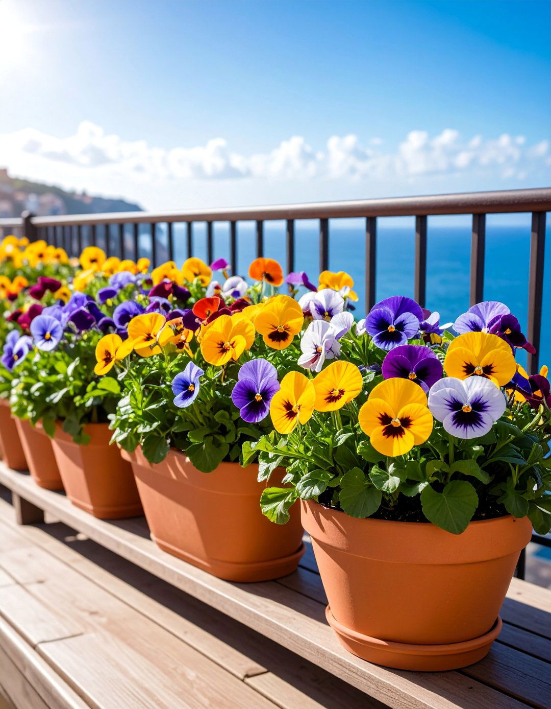 Pansy Paradise with Cool Weather Blooms - 25 Flowering Plants for Balcony