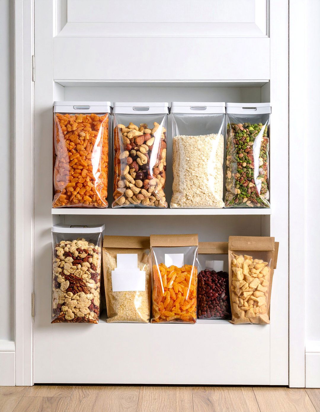 Pantry Door Snack Organizer with Clear Pockets - 25 Snack Storage Ideas