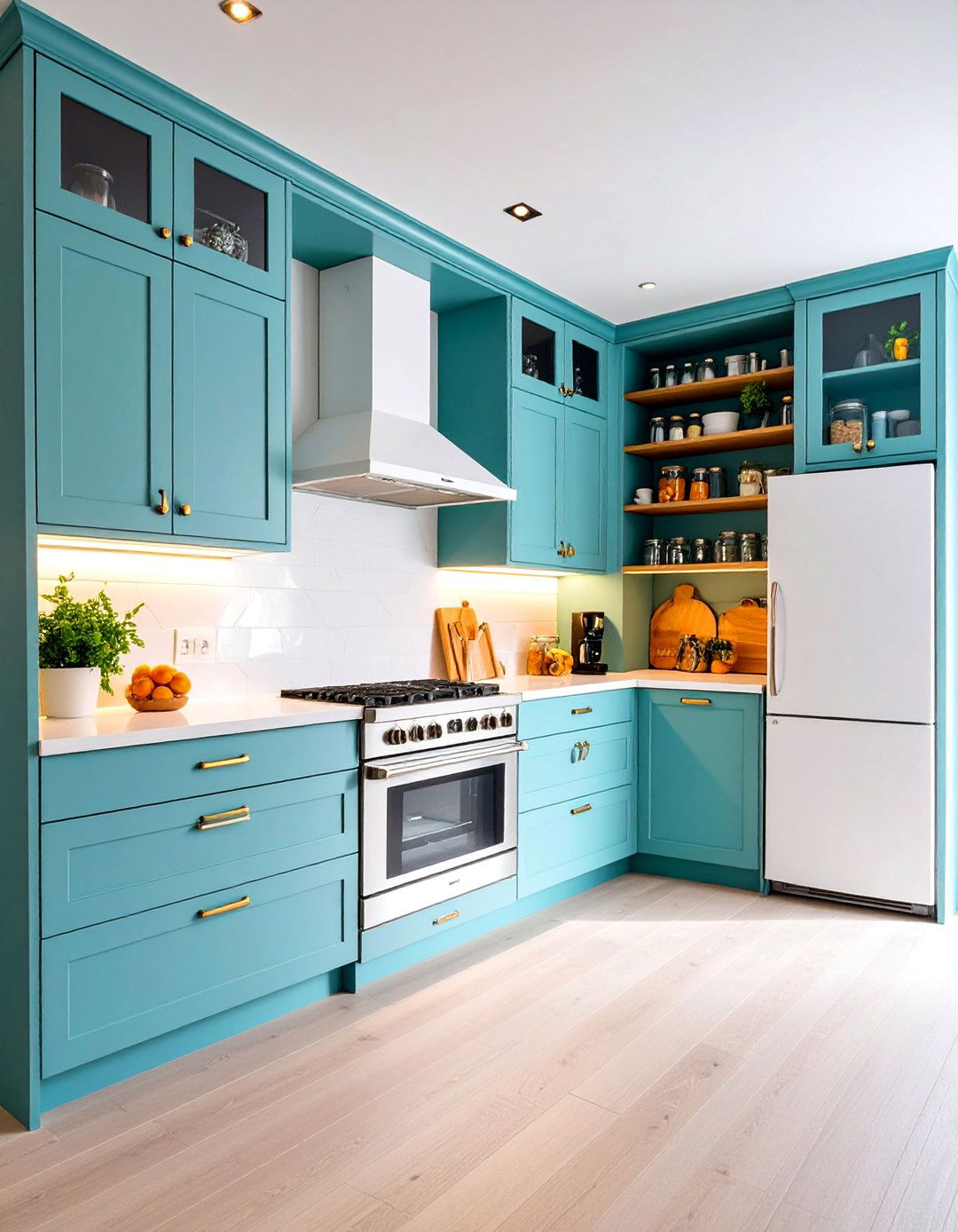 Pantry Integration Kitchen with White Appliances and Storage Solutions - 25 Kitchen With White Appliances Ideas