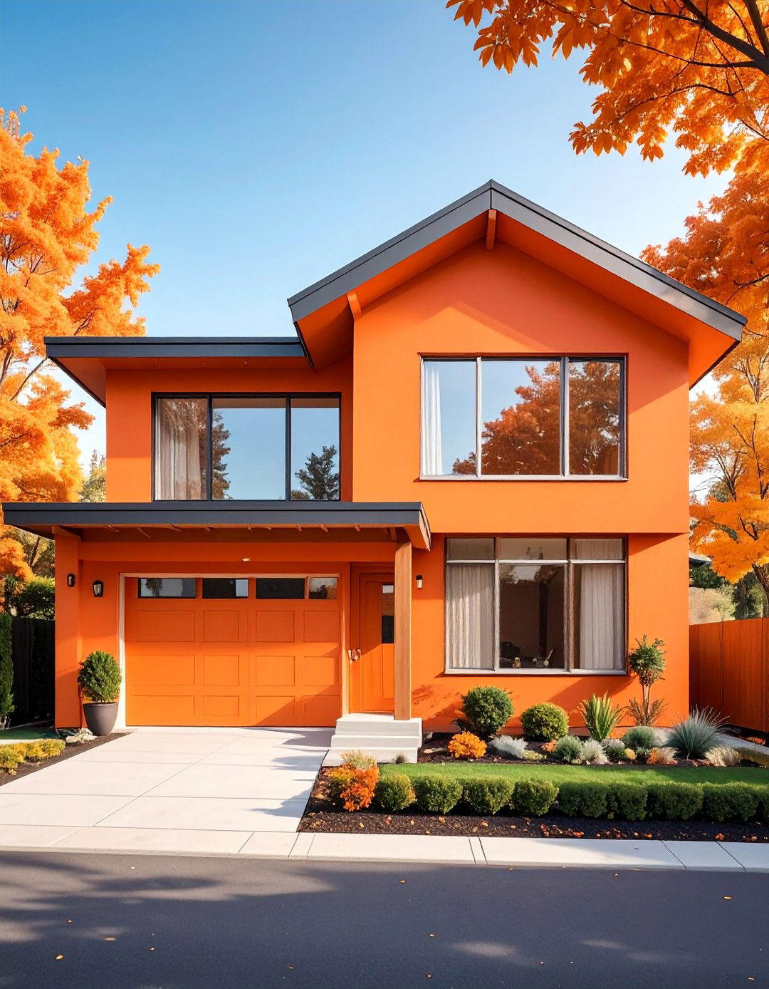 Papaya Orange Mid Century Modern - 25 Orange House Exterior Ideas