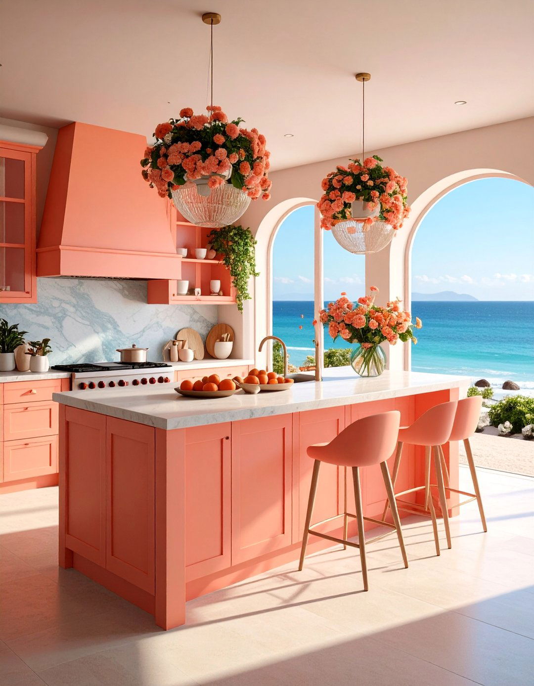 Paradise Cove Kitchen with Secluded Beach Atmosphere - 25 Tropical Kitchen Ideas