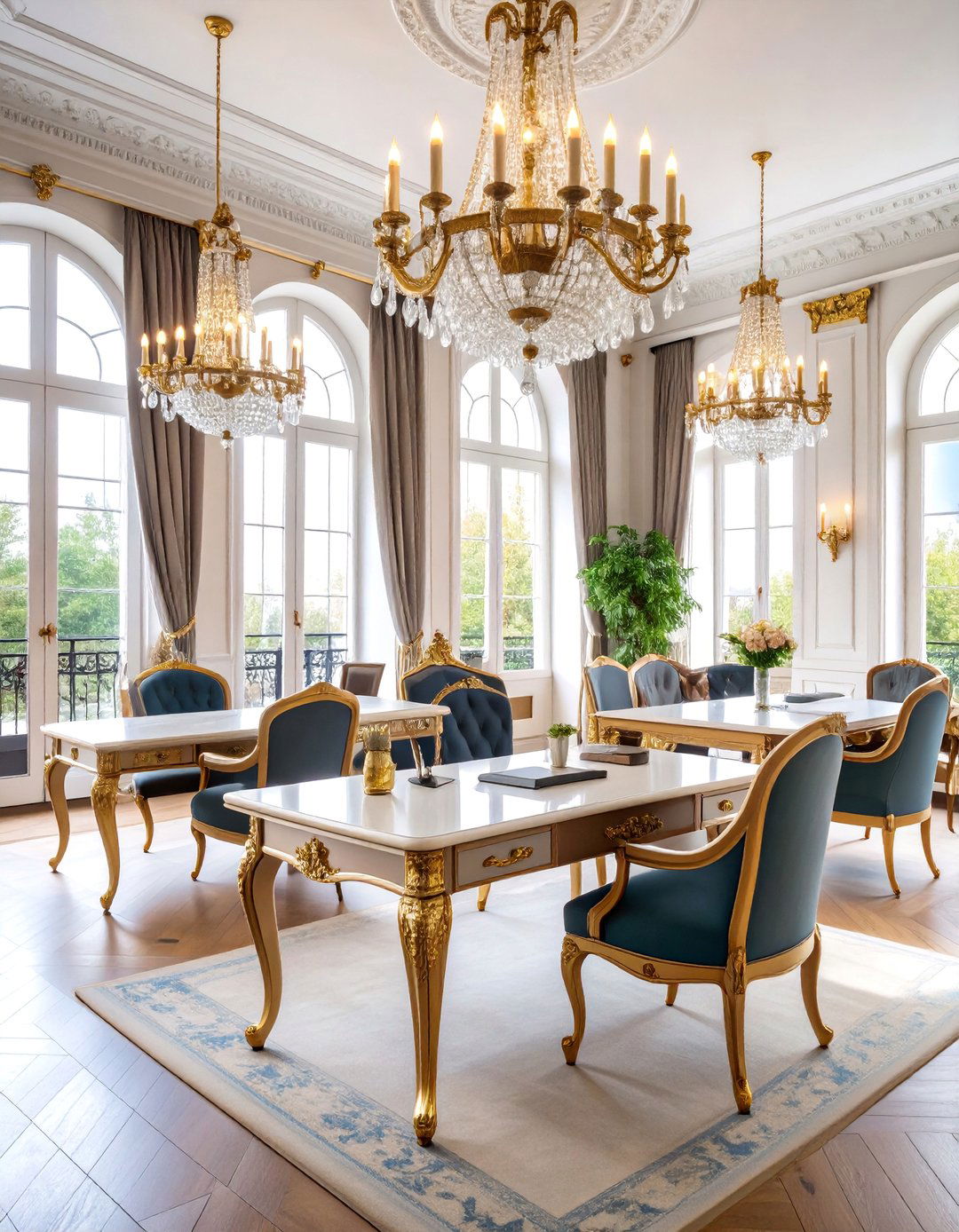 Parisian Apartment Office with Classic French Elements - 25 Home Office for Couples Ideas and Designs