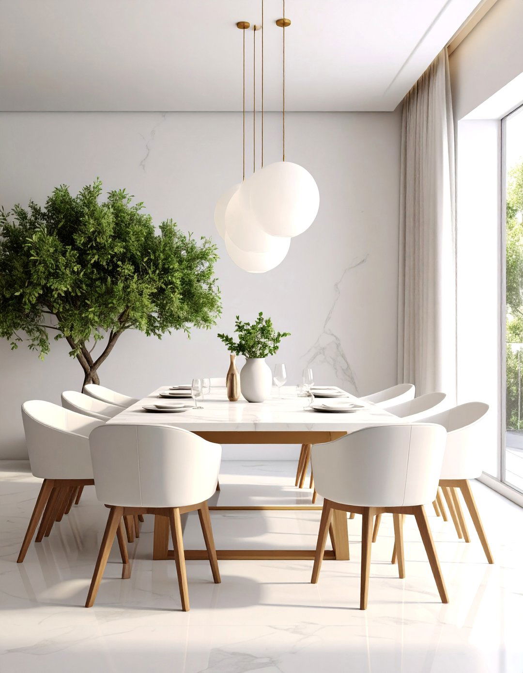 Parisian Dining Room with Marble Modernism - 25 Parisian Dining Room Ideas